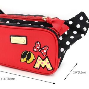 Disney Minnie Mouse Red and Black Belt Bag with Polka Dot Design